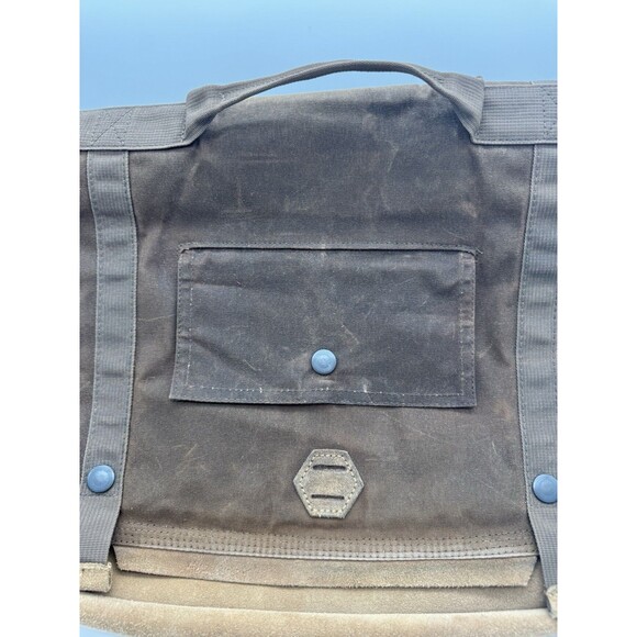 Timberland Waxed Canvas, Leather Messenger Laptop Bag Brown Crossbody Briefcase - Picture 2 of 12